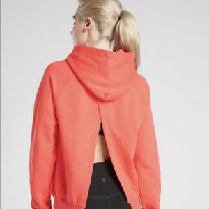 Athleta Moonrise Hoodie Sweatshirt Size L in Passionfruit Coral